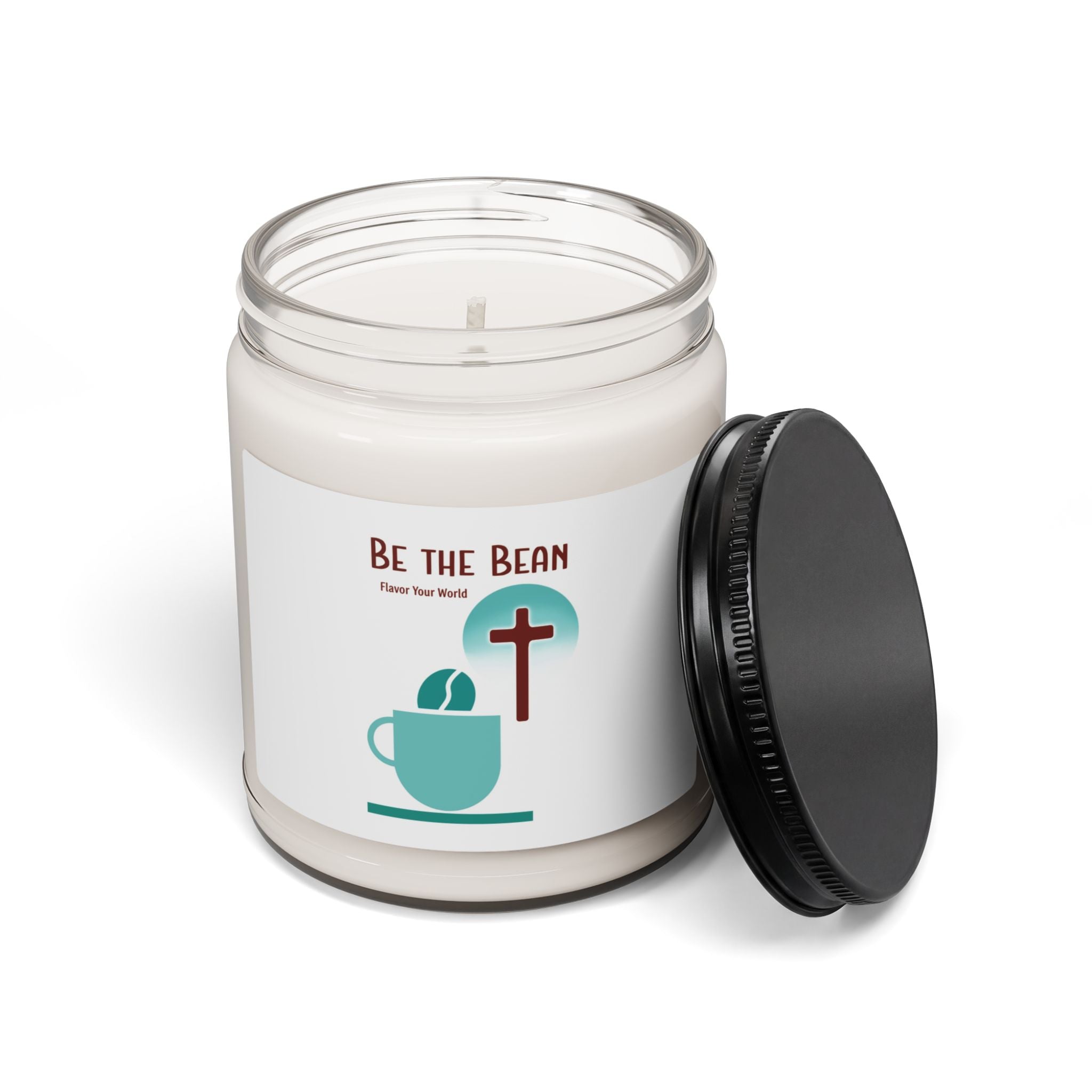 Be the Bean Coffee Cup with Cross candle | Scented Soy Candle, 9oz