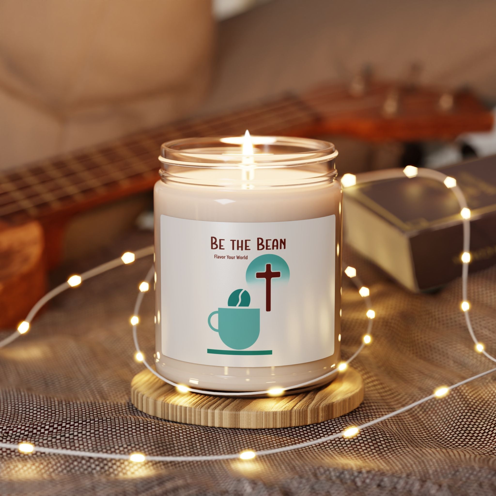 Be the Bean Coffee Cup with Cross candle | Scented Soy Candle, 9oz
