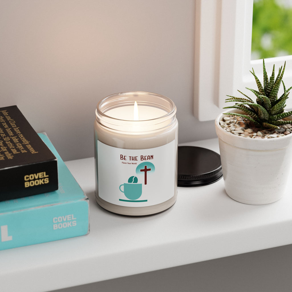 Be the Bean Coffee Cup with Cross candle | Scented Soy Candle, 9oz